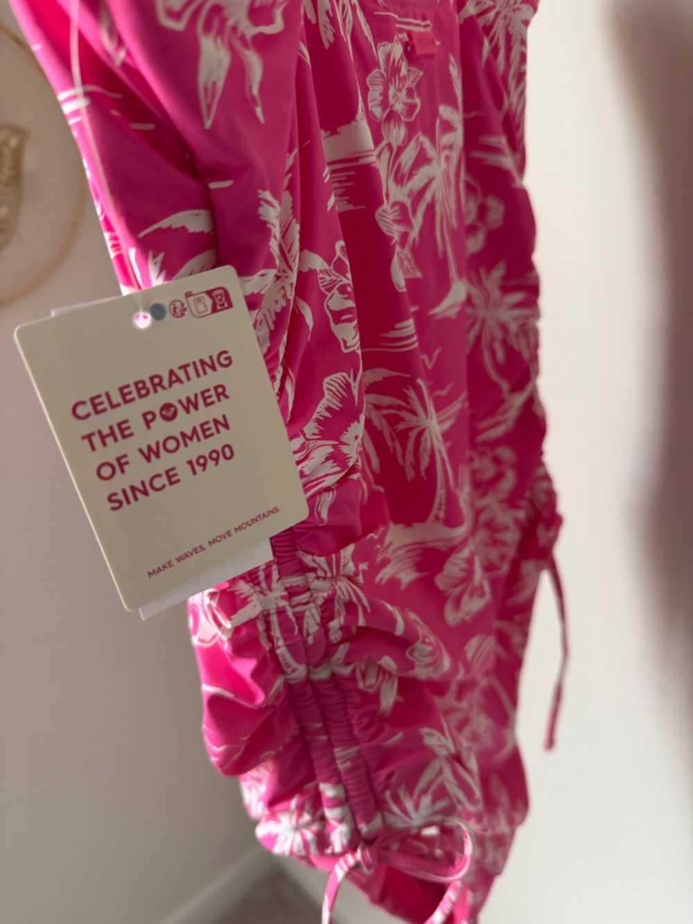 SOLD Roxy Pink Tropical One-Piece Swimsuit - Picture 6 of 7